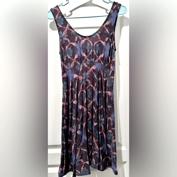 Free People Sleeveless Abstract Kaleidoscope Print Mini Dress w Exposed Back Zip - Picture 3 of 7